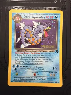 2000 Pokemon Team Rocket Dark Gyarados 8/82 Prerelease Holo Rare NM - Image 1