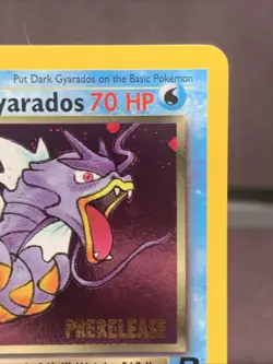Pokemon TCG Dark Gyarados 8/82 Team Rocket Prerelease Holo Rare VTG Swirl - Image 3