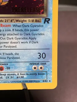 Pokemon TCG Dark Gyarados 8/82 Team Rocket Prerelease Holo Rare VTG Swirl - Image 4