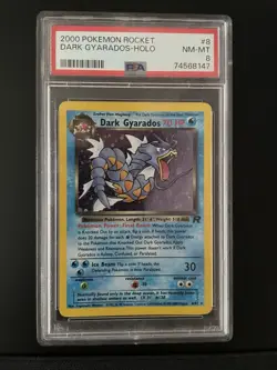 Pokemon TCG Dark Gyarados #8/82 Team Rocket Holo Rare PSA 8 2000 English - Image 1