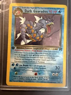 Pokemon Dark Gyarados 8/82 Team Rocket Holo Rare 1st Edition 70 HP English - Image 1