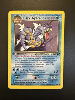 Dark Gyarados Holo Rare 1st Edition 8/82 Team Rocket Pokemon WOTC 2000 LP raw - Image 1
