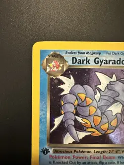 Dark Gyarados Holo Rare 1st Edition 8/82 Team Rocket Pokemon WOTC 2000 LP raw - Image 3