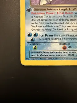 Dark Gyarados Holo Rare 1st Edition 8/82 Team Rocket Pokemon WOTC 2000 LP raw - Image 5