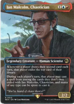 MTG: Jurassic World Collection: Borderless Ian Malcolm, Chaotician: LP Condition - Image 1