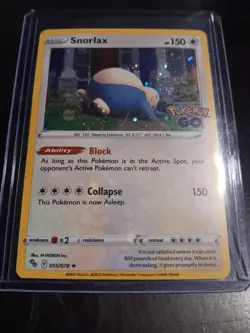 Pokemon TCG Snorlax (Cosmos Holo) Promo 055/078 Pokemon Go - *Full Fart Swirl!* - Image 3
