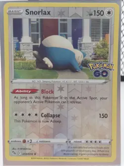 Pokemon TCG Snorlax 055/078 Holo Pokemon GO Stamp Promo Cosmos - Image 1