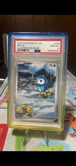 Piplup 098/094 IR - Pokemon Phantasmal Flames Illustration Rare PSA 10 GEM MT - Image 1