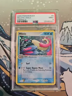 PSA 9 Mint Pokemon Milotic 8/106 Ex Emerald Holo - Image 1