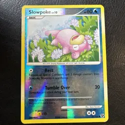 Slowpoke 82/106 Great Encounters Reverse Holo Pokemon Card Half Holo Print Error - Image 1