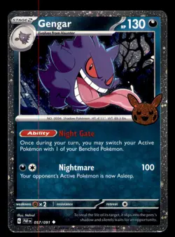Gengar (Cosmos Holo) 057/091 Holo Rare Trick or Trade BOOster 2024 Pokemon NM - Image 1