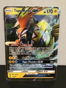 Tapu Koko GX 47/145 Holo Ultra Rare Pokemon Guardians Rising - Image 1