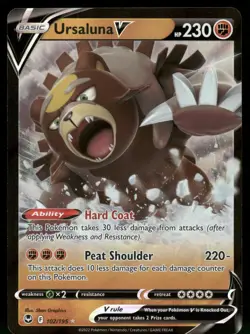 Ursaluna V 102/195 Holo V Rare Silver Tempest Pokemon NM - Image 1