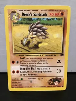 Brock's Sandslash 36/132 Uncommon Pokemon Gym Challenge - Image 1