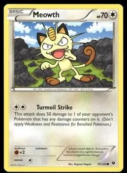 Meowth 74/124 Fates Collide Pokemon TCG trading card - Image 1