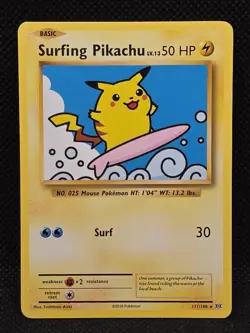 Surfing Pikachu 111/108 Secret Rare Evolutions Pokemon 2016 MP - Image 1