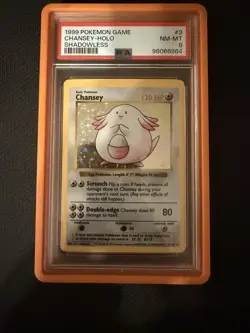 Pokemon Chansey TCG Base Set Shadowless Unlimited Holo Rare PSA 8 - Image 1