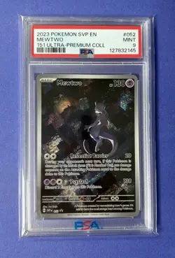 2023 Pokemon SVP EN MewTwo 151 Ultra Prem Coll #052 PSA 9 MINT - Image 1