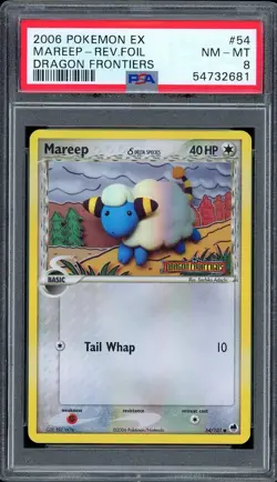 Mareep Reverse Holo 54/101 Dragon Frontiers Pokemon PSA 8 - Image 1