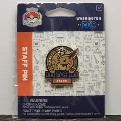 Pokemon 2019 World Championships Washington DC Exclusive STAFF Pin SEALED - Image 1