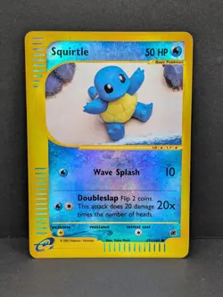 Squirtle 131/165 Expedition Base Reverse Holo vintage Pokemon TCG Yuka Morii MP+ - Image 1