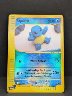 Squirtle 131/165 Expedition Base Reverse Holo vintage Pokemon TCG Yuka Morii MP+ - Image 3