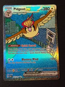 Pidgeot ex 225/197 Special Illustration Rare Obsidian Flames Pokemon Holo MP - Image 1