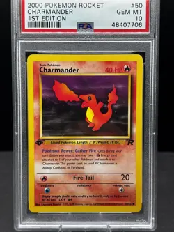 Charmander 1st Edition Team Rocket #50 PSA 10 Gem Mint 2000 Pokemon WOTC - Image 1