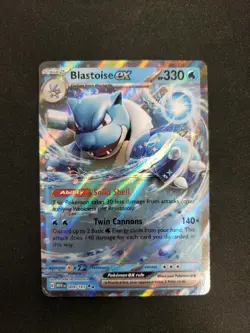 Blastoise ex 009/165 Double Rare 151 Pokemon Holo Near Mint - Image 1