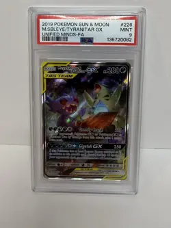 Pokemon Mega Sableye & Tyranitar GX TAG TEAM 226/236 Full Art Holo PSA 9 - Image 1
