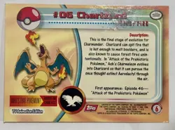2000 Topps Pokemon #06 Charizard TV Animation Non-Holo Rare READ - Image 3