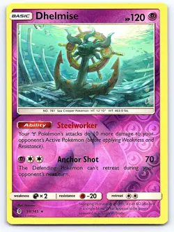 Dhelmise 59/145 Holo Rare Guardians Rising Pokemon Reverse Holo Near Mint - Image 1