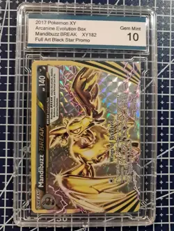 2016 POKEMON XY XY182 MANDIBUZZ BREAK FULL ART BLACK STAR PROMO Gem Mint 10 - Image 1