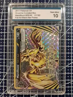 2016 POKEMON XY XY182 MANDIBUZZ BREAK FULL ART BLACK STAR PROMO Gem Mint 10 - Image 2