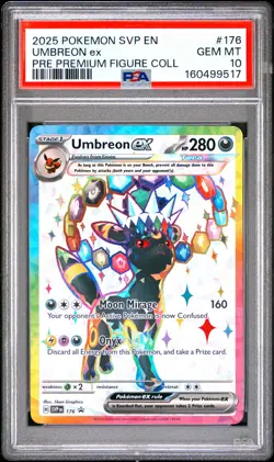 2025 POKEMON SVP EN-SV BLACK STAR PROMO #176 UMBREON EX PSA 10 - Image 1
