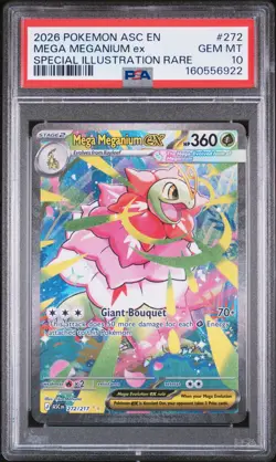 2026 POKEMON ASC EN-ASCENDED HEROES #272 MEGA MEGANIUM EX PSA 10 - Image 1