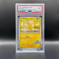2025 POKEMON SVP EN-SV BLACK STAR PROMO ILLUSTRATION CONTEST 2024 PIKACHU PSA 9 - Image 1