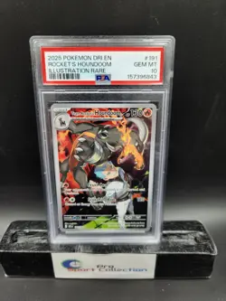 2025 POKEMON DESTINED RIVALS ILLUSTRATION RARE TEAM ROCKET'S HOUNDOOM PSA 10 - Image 1