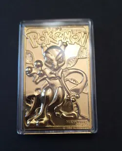 1999 Pokemon Burger King Mewtwo 23k Gold Plated w/ Box, COA, Card, Case, & Ball - Image 3