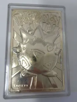 Pokemon 1999 Togepi 23k Gold Plated Trading Card w/ Pokeball Preowned - Image 3