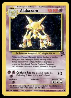 Pokemon Cards Alakazam 1/130 Base Set 2 Holo WOTC Rare LP - Image 1