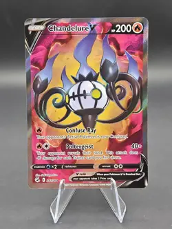 Pokemon TCG Fusion Strike Chandelure v Full Art Holo Ultra Rare Card 247/264 - Image 1