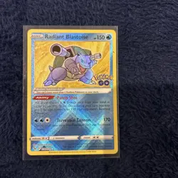 Pokemon Go TCG Holo Radiant Rare Blastoise Card 018/078 NM Condition - Image 1