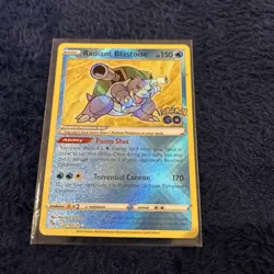 Pokemon Go TCG Holo Radiant Rare Blastoise Card 018/078 NM Condition - Image 2