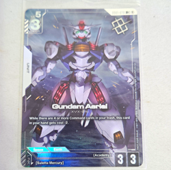 Bandai Gundam Card Game Gundam Aerial B001-070 R+ Holo Promo Not For Sale - Image 1