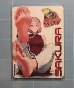 Sakura Naruto Boruto Custom Glow Waifu Card Feet Fan Art - Image 1