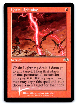 Chain Lightning FOIL Retro Frame - Dominaria Remastered - MTG - Image 1