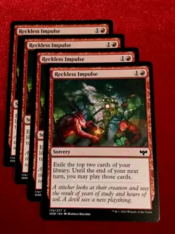 MTG (x4) Reckless Impulse #174/277 Innistrad: Crimson Vow - Unplayed Mint+ - Image 1