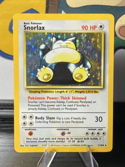 Snorlax 11/64 Pokemon TCG Jungle 1999 No Symbol Error Holo Rare Vintage WOTC - Image 1