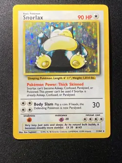 Snorlax 11/64 Pokemon TCG Jungle 1999 No Symbol Error Holo Rare Vintage WOTC - Image 5